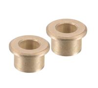 Kozelo 2Pcs Cojinetes de Manga Bridada - [Orificio Diámetro 8mm x OD 12mm x Longitud 10mm x Brida Diámetro 16mm x Brida Grosor 2mm] Casquillos Bronce Sinterizado Tono Dorado