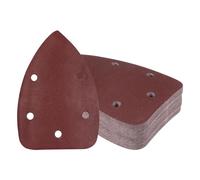 Kozelo 50 Piezas Papel de Lija para Lijadora 400 Granos 3.5" X 5.5" | de Ratón, óxido de Aluminio, Triangulares, con Cierre de Gancho y Bucle, para Madera Mueble, 5 Orificios