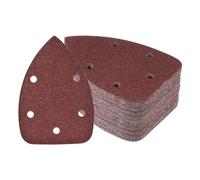 Kozelo 50 Piezas Papel de Lija para Lijadora de Ratón - [60 Granos 3.5" X 5.5"] Triangulares con Cierre de Gancho y Bucle para Madera Mueble | 5 Agujeros Óxido de Aluminio