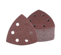 Kozelo 50 Piezas Papel de Lija para Lijadora de Ratón - [80 Granos 3-1/2"] Triángulo de Gancho y Bucle Hojas de Lija para Madera Muebles | 6 Orificios Óxido de Aluminio