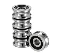 Kozelo 5uds SG15 U Ranura Bola Rodamiento - [5x17x8mm] Sellado Polea Rueda Rodillo Rodamiento para Riel Pista Sistema Uso, Cromo Acero, ABEC1
