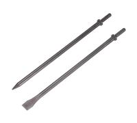 Kozelo Juego de 2 cinceles de martillo neumático, 14in / 350 mm de largo | Banco de vástago de 1 cm y cinceles neumáticos en frío para eliminación de azulejos, concreto, astillado y rotura de