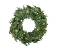 KOZII - Corona de Navidad Luminosa Multicolor - 25 LED SMD 3000 K Blanco cálido - 8 Modos, 15000H - IP44, iluminación Exterior - Efecto Natural - PVC - Ø 45 x 7 cm