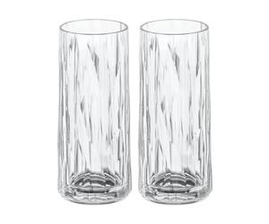Koziol 2 Vasos alargados Club No. 3 plástico 25 ristal transparente