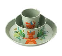 Koziol Children's, Dinner, Breakfast, Small, Baby, Pienso Plano, Postre Plato, Niños, Kids, Outdoors, Camping, Picnic, Vacaciones, Kindergarten, Organic Green, Set of 3