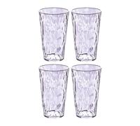 Koziol CLUB LIGHT - Juego de 4 vasos de agua para zumo de vino, de plástico transparente, irrompibles, apilables, ligeros, aptos para lavavajillas, cocina, pícnic, fiesta, camping (L 400 ml, lavanda)