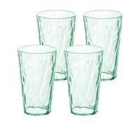 Koziol CLUB LIGHT - Juego de 4 vasos de agua para zumo de vino, de plástico transparente, irrompibles, apilables, ligeros, aptos para lavavajillas, cocina, pícnic, fiesta, camping (L 400 ml, jade)