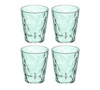 Koziol CLUB LIGHT Juego de 4 vasos, de plástico transparente, irrompibles, apilables, ligeros, aptos para lavavajillas, cocina, pícnic, fiesta, camping (S 250 ml, verde eucalipto)
