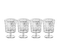 Koziol CLUB S Vaso de 250 ml, juego de 4 unidades, agua, zumo, vino, plástico transparente, irrompible, apilable, ligero, apto para lavavajillas, cocina, pícnic, fiesta, camping