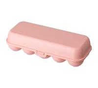 Koziol EGGS TO GO Huevera para 6 y 10 huevos, caja de almacenamiento con cierre de clip, recipiente para huevos para frigorífico, caja de plástico para almacenamiento de huevos, caja para huevos (rosa