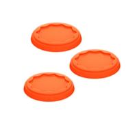 Koziol FRESH Juego de 3 tapas reutilizables para vasos de yogur (500 ml), reutilizables, a prueba de fugas y aptas para lavavajillas (naranja neón)