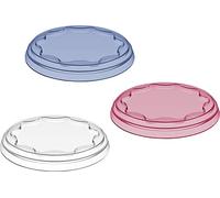 Koziol Juego de 3 tapas reutilizables de plástico flexible, aptas para lavavajillas,