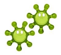 Koziol Sunny - Juego de 2 abrebotellas, para cierres de plástico, abrebotellas de rosca, plástico irrompible, apto para lavavajillas, ideal para niños y personas mayores (verde oliva transparente)