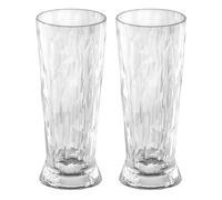Koziol Superglas Club No. 10, 2 unidades, 300 ml, vaso de cerveza de plástico cristalino, lujoso, irrompible, reutilizable, Ideales para fiesta, camping, set de 2