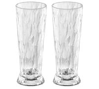Koziol Superglas Club No. 11, 2 unidades, 500 ml, vaso de cerveza de plástico cristalino, lujoso, irrompible, reutilizable, fiesta, camping, set de 2