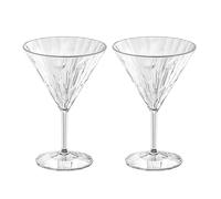 koziol Superglas Club No. 12, 2 unidades, 250 ml, vaso de martini de plástico cristalino, lujoso, irrompible, reutilizable, fiesta, camping, set de 2