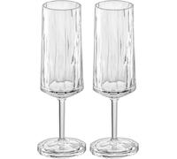 koziol Superglas Club No. 14, 2 piezas, 100 ml, copa de champán y cava de plástico cristalino, lujoso, irrompible, reutilizable, fiesta, camping, set de 2
