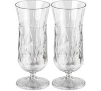 Koziol Superglas Club No. 17, Set de 2 Vasos, 400 ml, Vaso de Cóctel y Long Drink de Plástico Transparente, Irrompible, Reutilizable, Elegante con diseño de Lujo, Ideales para Fiesta y Camping