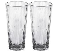 koziol Superglas Club No. 19, 2 piezas, 250 ml, vaso de bebida y cóctel de plástico cristalino, lujoso, irrompible, reutilizable, fiesta, camping, juego de 2 piezas