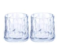 koziol Superglas Club No. 2 vasos de whisky de 250 ml, de plástico transparente, irrompible, reutilizable, para fiestas, camping, 2 unidades (aguamarina)