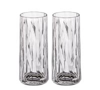 Koziol Superglas Club No. 3 - Juego de 2 copas de cóctel de 250 ml, de plástico transparente, irrompibles, reutilizables, para fiestas, camping, 2 unidades (gris claro de lujo)
