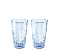 Koziol Superglas Club No. 6 - Juego de 2 vasos de cóctel de 300 ml, de plástico transparente, irrompibles, reutilizables, para fiestas, camping, 2 unidades (aguamarina transparente), color azul