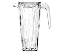 Koziol Superglas CLUB Pitcher, jarra de 1,5 l con tapa giratoria, plástico tipo cristal, irrompible, doble boquilla, elegante, apilable, para bebidas frías y fiestas