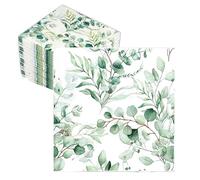 KOZOY Servilletas de eucalipto, 20 servilletas de papel de eucalipto de 33 x 33 cm, 2 capas de papel verde para baby shower, jardín, cumpleaños, boda, decoración de mesa de fiesta