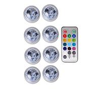 KOZWAY IP68 Sumergible Impermeable DIRIGIÓ Luces RGB Lámpara de la Noche submarina de la Noche del té té de té Fiesta de la Fiesta de decoración de Navidad (Color : 8 Lamp 1 Controller)