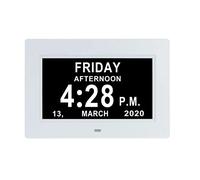 KOZWAY Marco de Fotos del día del Calendario del Reloj Digital de 7 Pulgadas DIRIGIÓ Reloj Despertador Tiempo Control Remoto música Imagen reproducción DIRIGIÓ Reloj