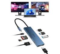 KOZYC USB C Docking Station Dual Monitores, 8-in-1 Hub USB C 2 HDMI, USB-C 3.0, 2xUSB-A 3.0, SD/TF, 100W PD, Support HDMI Splitter Extended Display 2 Monitors Compatible con HP, DELL