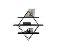 Kp6xLf3gT estanterías de Pared Estantes Colgantes de 3 Niveles Estante Pared con Forma Diamante(Negro,Medio)