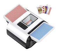 KPAW Barajador automático de cartas con modos duales, barajador de cartas recargable, 2 barajas de 2000 mAh, máquina barajadora de cartas de bajo ruido adecuada para barajar cualquier juego de cartas