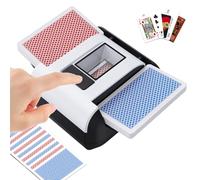 KPAW Barajador automático de cartas, modo automático y manual de una sola pulsación, máquina barajadora eléctrica para 1-2 barajas, bajo ruido, máquina barajadora recargable y portátil para póquer