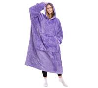 KPBLIS Manta con Capucha para Mujeres y Hombres, Sudadera con Capucha de Gran tamaño, Manta de Forro Polar Gigante cálida y acogedora con Mangas y Bolsillo Gigante para Adultos y niños, Color Morado