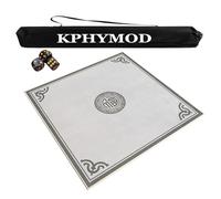 KPHYMOD Tapete De Mesa De Mahjong Grueso con Bolsa De Transporte Y 3 Dados, Antideslizante Y con Reducción De Ruido para Juegos De Mesa De Póker Y Paigow.(Light Gray,55.12x55.12 in)