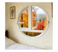 KPHYMOD Ventana Ventana Abatible Redonda con Marco De Aluminio, Ventanas De Vidrio Templado De Montaje Empotrado De 50-140 Cm para Baño, Dormitorio, Sala De Estar(White,51 cm/20.1 in)