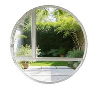 KPHYMOD Ventana Ventana Corrediza Redonda De Perfil Delgado con Vidrio Templado 5 Mm, Cobertizo Marco Aluminio para Espacios Pequeños, Renovación Cocinas Y Balcones(White,51 cm/20.1 in)