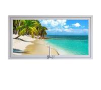 KPHYMOD Ventana Ventana De Eje Central Giratoria De 360° con Manija, Ventana Rectangular Empotrada De Vidrio Templado para Baño, Cocina Y Sótano.(White,100X40CM/39.37X15.79IN)