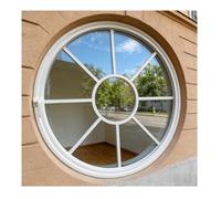 KPHYMOD Ventana Ventana De Metal Empotrada, Ventana De Vidrio Templado De Eje Central Giratoria De 360° con Asa, para Decoración De Baño, Cocina, Sala De Estar(White,51 cm/20.1 in)