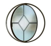 KPHYMOD Ventana Ventana Metálica Redonda con Manijas, De Vidrio Privacidad Giratoria Eje Central Personalizable para Ventilación E Iluminación(Black,82 cm/32.3 in)