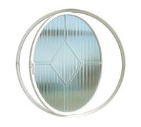 KPHYMOD Ventana Ventana Metálica Redonda con Manijas, De Vidrio Privacidad Giratoria Eje Central Personalizable para Ventilación E Iluminación(White,47 cm/18.5 in)