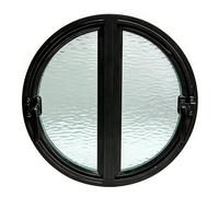 KPHYMOD Ventana Ventana Redonda con Marco De Aluminio Y Vidrio Templado, Ventana Abatible De Doble Apertura con Manija con Cerradura para Dormitorios/Ducha/cobertizo(Black,51 cm/20.1 in)