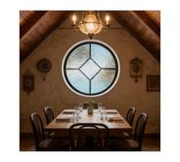 KPHYMOD Ventana Ventana Redonda De Vidrio para Privacidad Art, Aluminio Empotrada 40-120 Cm para Cobertizo, Ventanas Giratorias 360° con Iluminación Y Ventilación, Manijas(Black,58 cm/22.8 in)