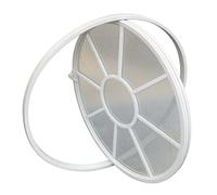 KPHYMOD Ventana Ventana Redonda Giratoria De 360°, Ojo Buey Vidrio Templado con Asa, Reemplazo Ventanas Ventilación Interior para El Hogar para Cocina, Dormitorio, Sala Estar(White,51 cm/20.1 in)