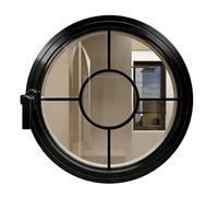 KPHYMOD Ventana Ventanas Redondas De Aluminio para Iluminación Y Ventilación, Empotrables Personalizables para Cobertizos con Manijas/Vidrio Templado Tira Sellado(Black,86 cm/33.9 in)