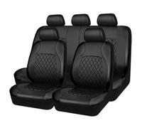 KPIRXO Fundas Asientos Coche para BMW X1 F48 2016-2021, Coche De 5 Plazas Cuero Protector Asiento Coche, Juego De 9 Piezas Funda Coche Asiento Accesorios,A/Black