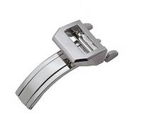 KPLYDSASTD Cierre De Hebilla Plegable De Despliegue De Acero Inoxidable Apto For Cuero De Lona IWC Accesorios De Reloj De Cocodrilo Genuino Parte 18mm Cierre(Silver buckle)