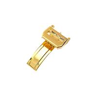 KPLYDSASTD Hebilla De Reloj De Acero Inoxidable De 18mm For Ajuste De Botón De Reloj For Hebilla Plegable IWC Cierre De Mariposa Apto For Piloto Apto For Portofino Cierre(Folding buckle-Gold)