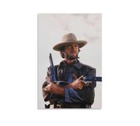 KPOKAHT Póster artístico de Clint Eastwood Western Cowboy Gunfight Film y arte para pared, póster moderno de decoración familiar, 40 x 60 cm